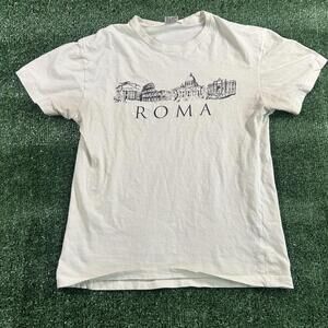 White Roma Graphic T-Shirt. See measurements